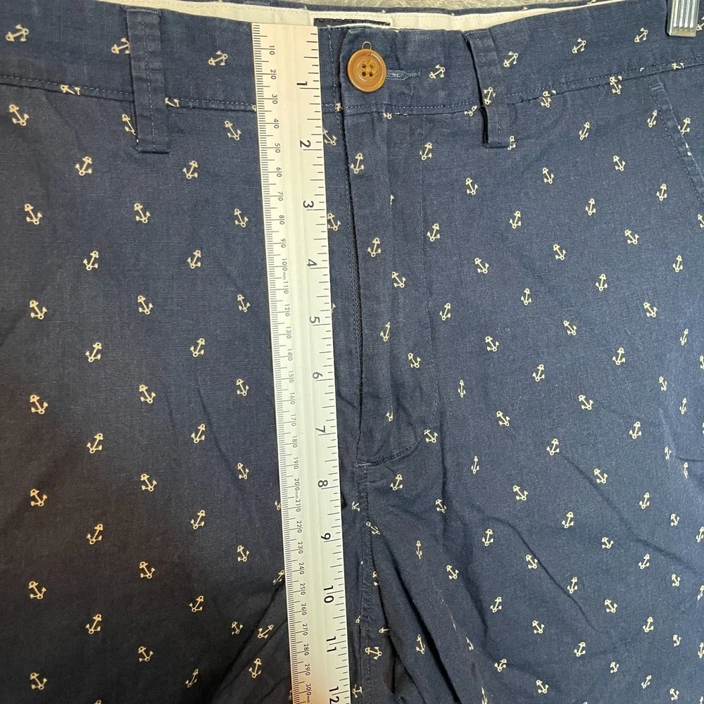 J.Crew Men Anchor Boating Preppy Novelty Gramercy High Rise Chino Short 31 Blue